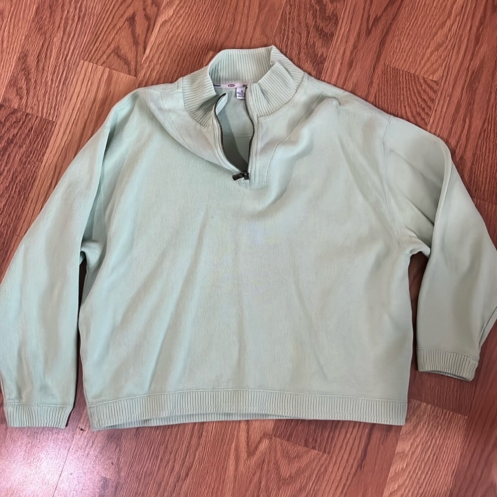 Pastel green quarter zip sweater